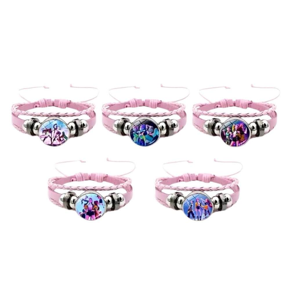 K-Pop Demon Hunter Pink Cartoon Character Bracelets